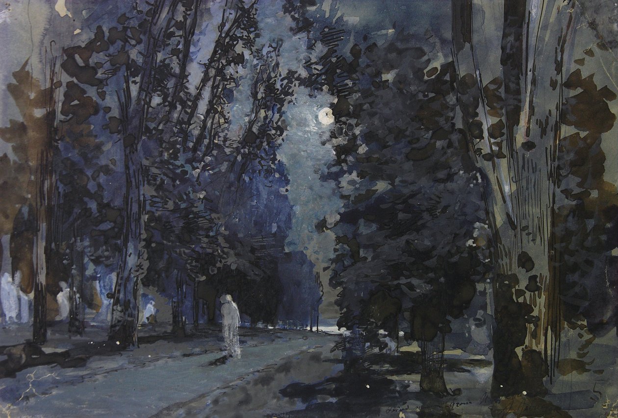 As sombras. Noite de luar, década de 1880. de Isaak Ilyich Levitan