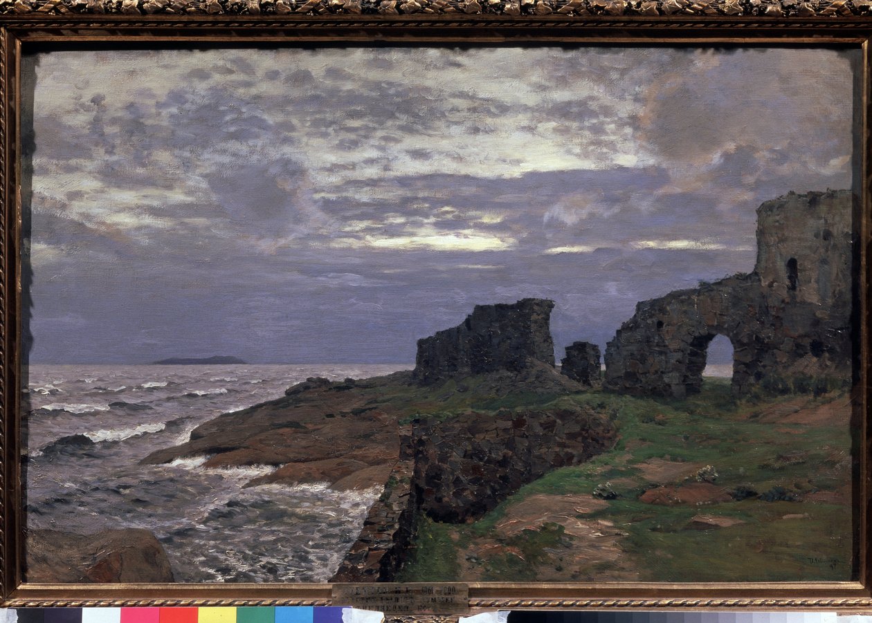 Vestiges du passe, Crepuscule, Finlande (Restos do passado, Crepúsculo, Finlândia) - Peinture de Isaak (Isaac) Ilyich Levitan (1860-1900), huile sur toile de Isaak Ilyich Levitan