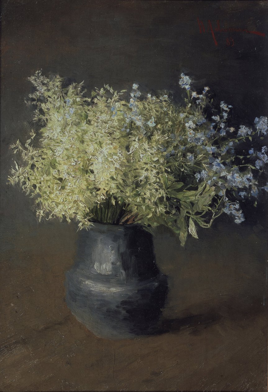 Violetas selvagens e miosótis, 1889 de Isaak Ilyich Levitan