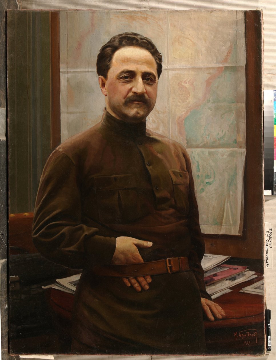 Grigory Ordjonikidze - Retrato de Grigory (Sergo) Ordzhonikidze (1886-1937) - Brodsky, Isaak Izrailevich (1884-1939) - 1929 - Óleo sobre tela - Museu Militar Central do Estado, Moscovo de Isaak Israilevich Brodsky