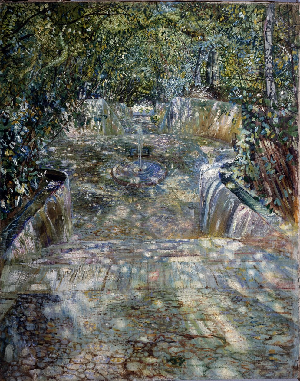 "La fontaine" Peinture de Isaak Izrailevich Brodsky (Brodski) (1884-1939) 1909 Museu Regional de Arte, Rostov em Don de Isaak Israilevich Brodsky