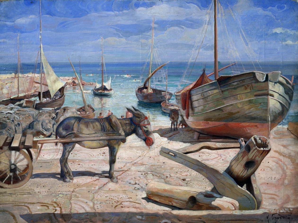 ""A Ilha de Capri"" Pintura de Isaac Brodsky (Brodski) (1884-1939) 1929 Museu Regional de Arte, Berdyansk de Isaak Israilevich Brodsky