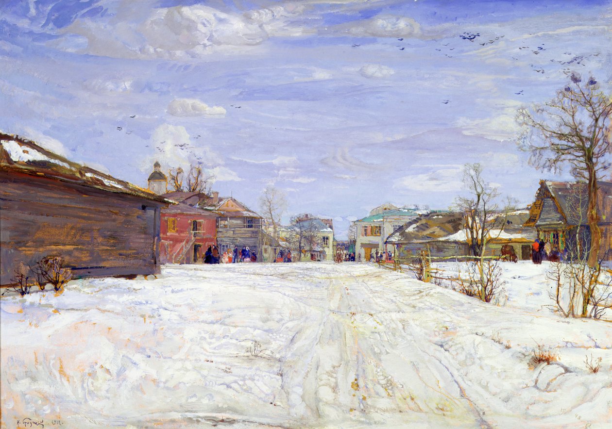 Cena de rua no Inverno de Isaak Israilevich Brodsky