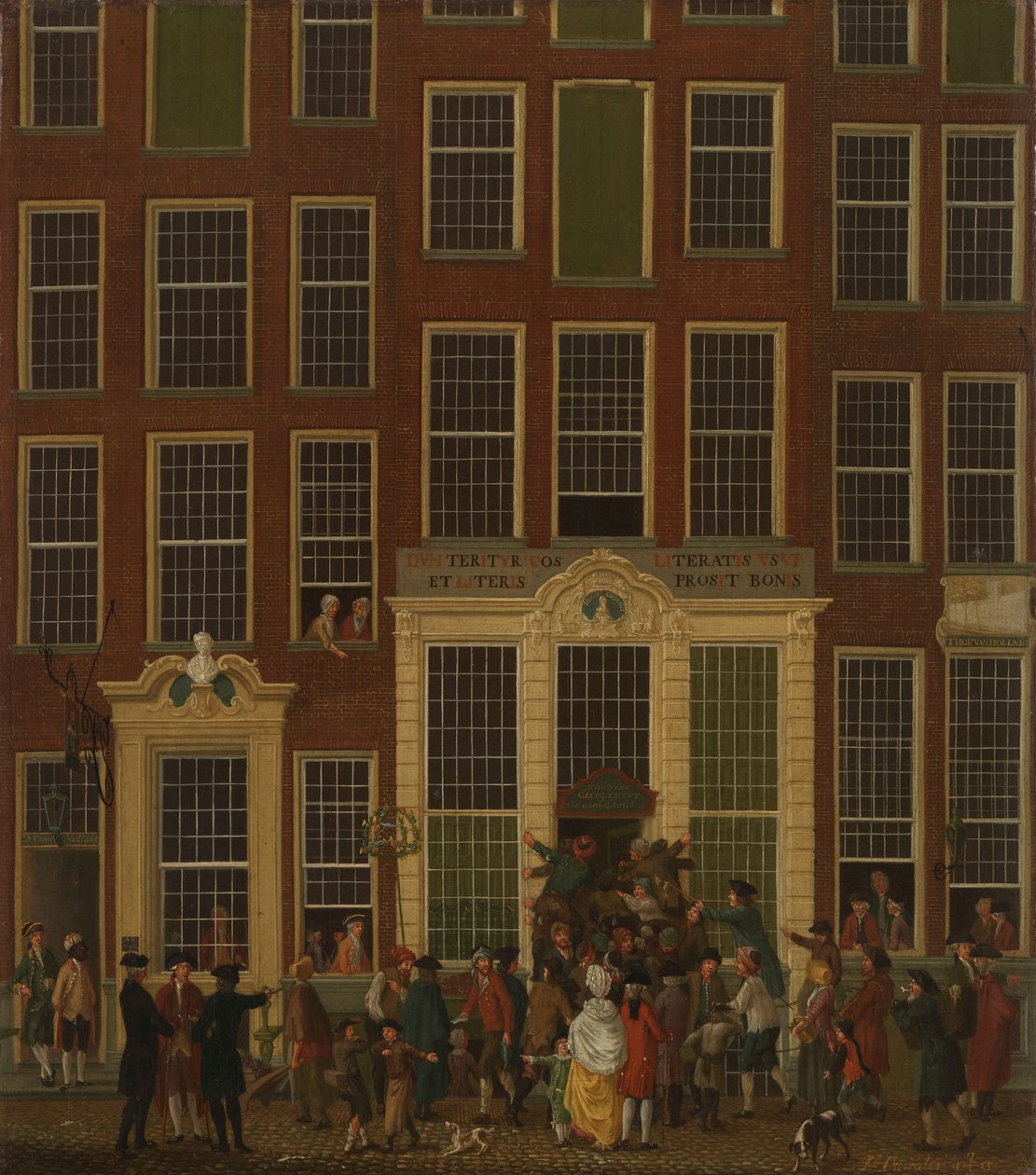 A Livraria e Agência de Loteria de Jan de Groot na Kalverstraat em Amsterdã, 1779 de Isaac Ouwater