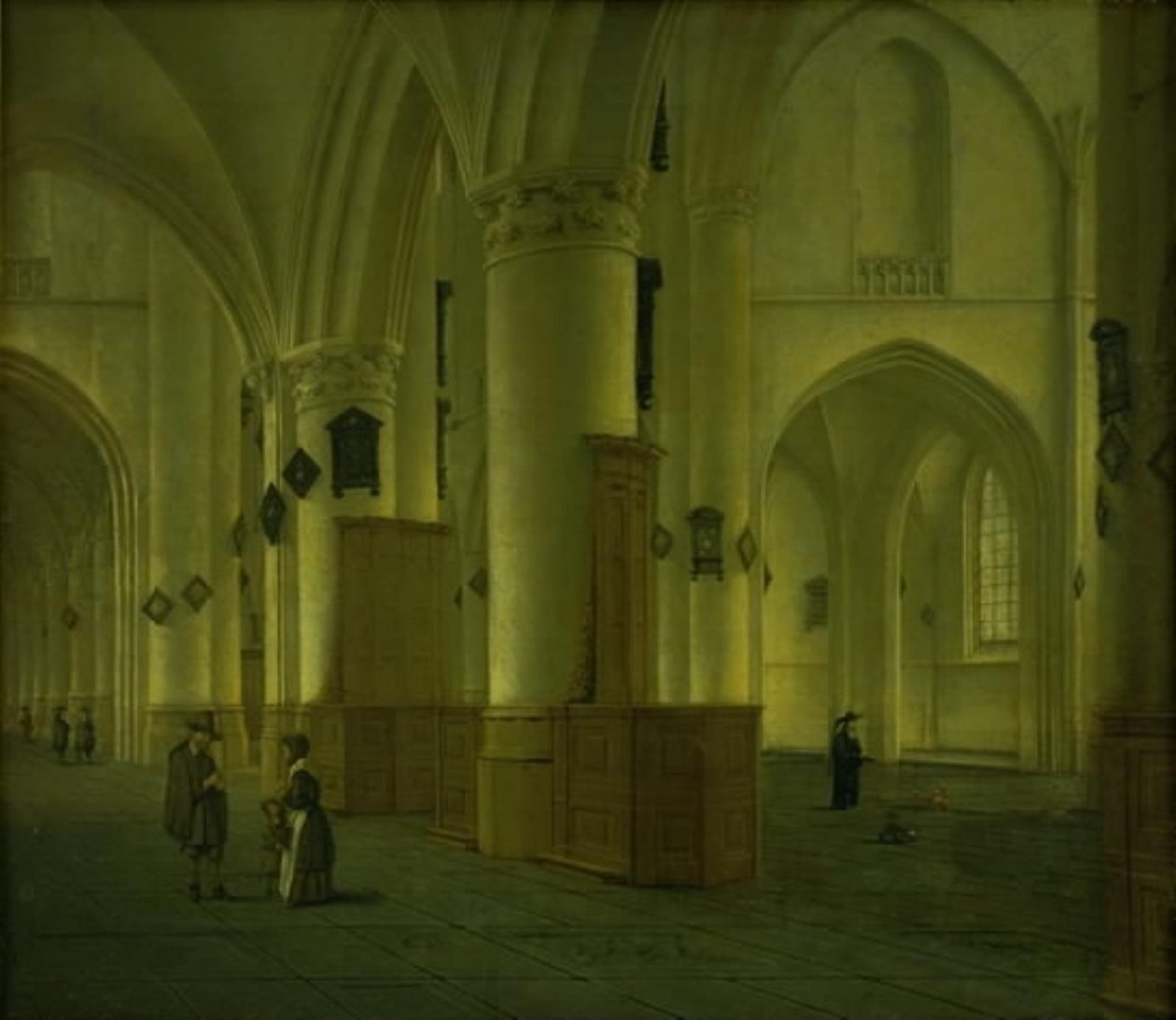 Side-Aisle na Igreja de St Bavo em Haarlem de Isaak van Nickelen