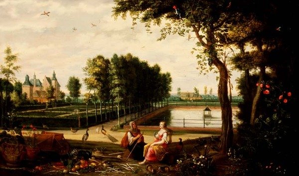 Vertumnus e Pomona (painel) de Isaak van Oosten