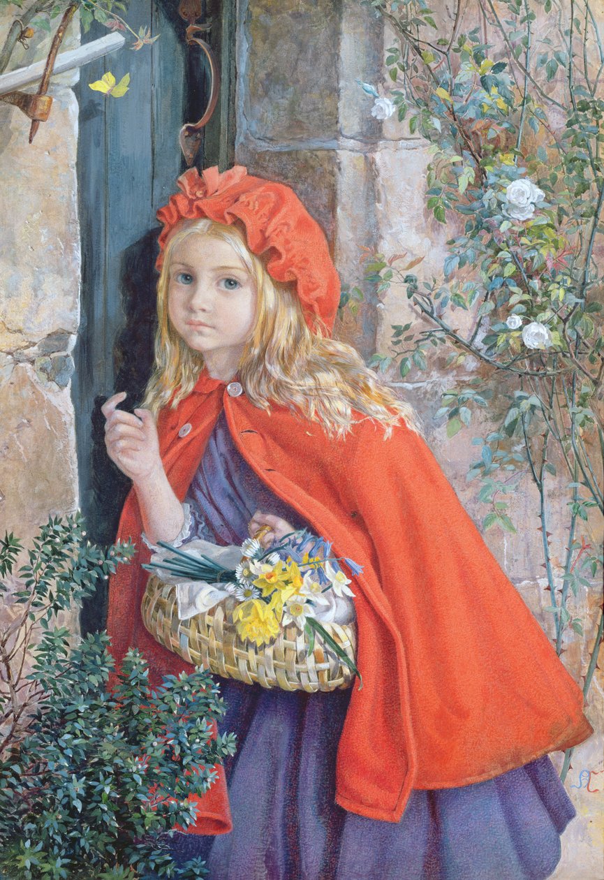 Chapeuzinho Vermelho, 1862 (wc e guache sobre papel) de Isabel Oakley Naftel