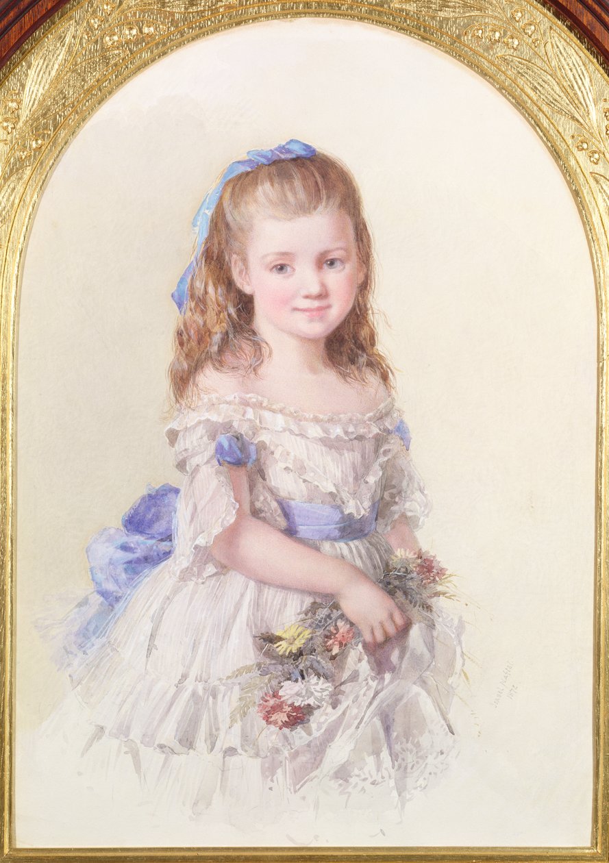 Retrato de Winifred Mary Bombass, dez anos, 1872 de Isabel Oakley Naftel