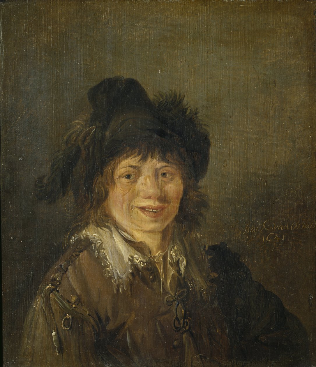 Auto-retrato - Auto-retrato, por Ostade, Isaac van . Óleo sobre madeira de Isack van Ostade