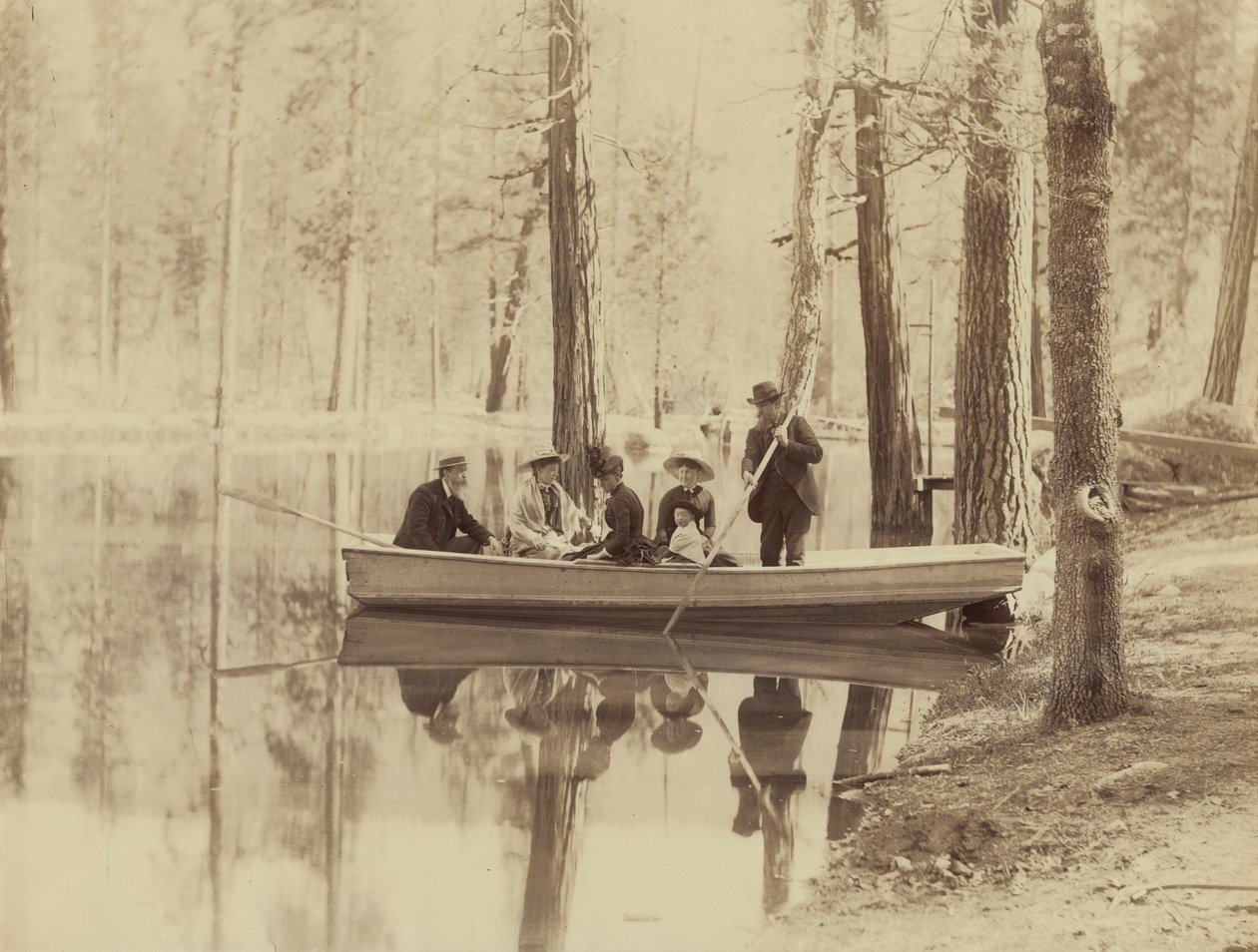 Cena no lago Stella, estação de Wawona, 1880 (foto) de Isaiah Taber