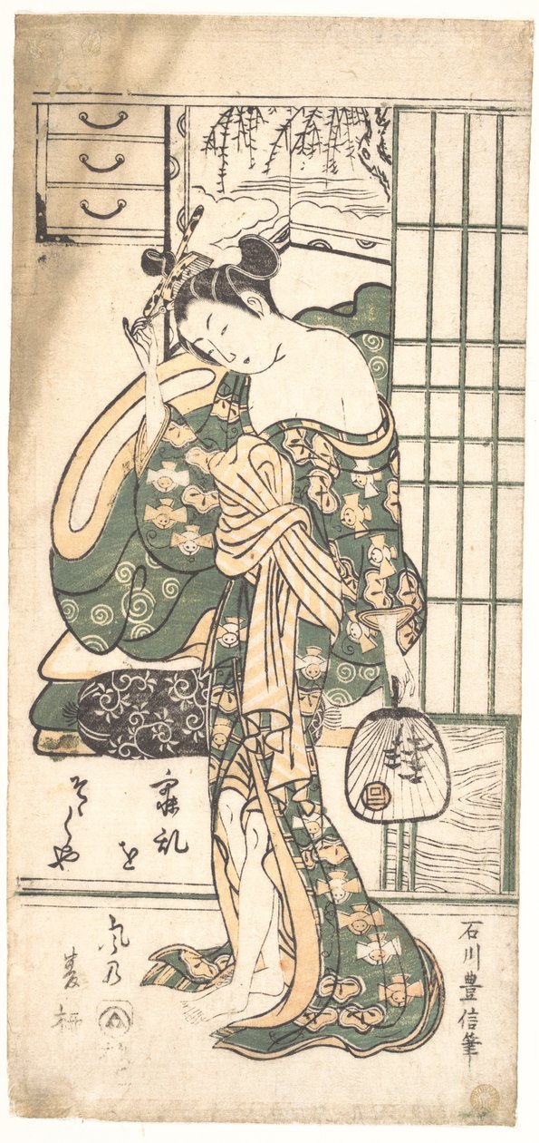 Salgueiro de verão na brisa de Ishikawa Toyonobu
