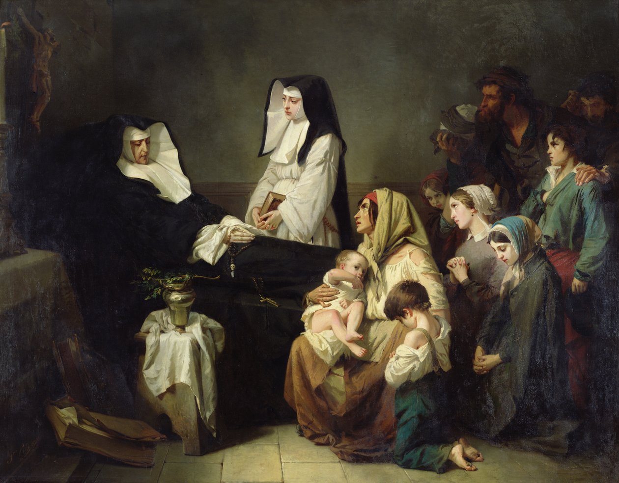 Morte de uma irmã da caridade, 1850 de Isidore Pils