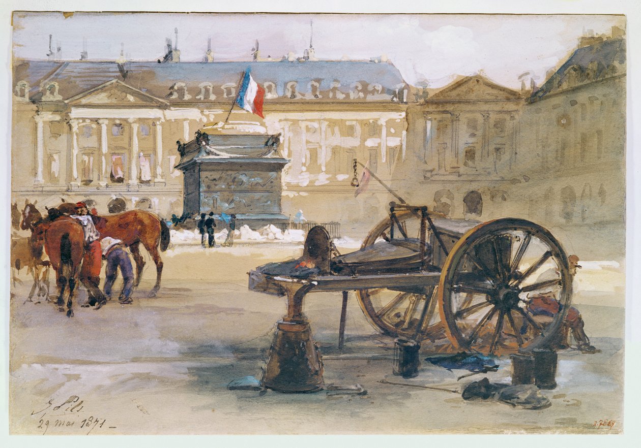 Comuna de Paris: A Queda da Coluna Vendome, 29 de maio de 1871 de Isidore Pils