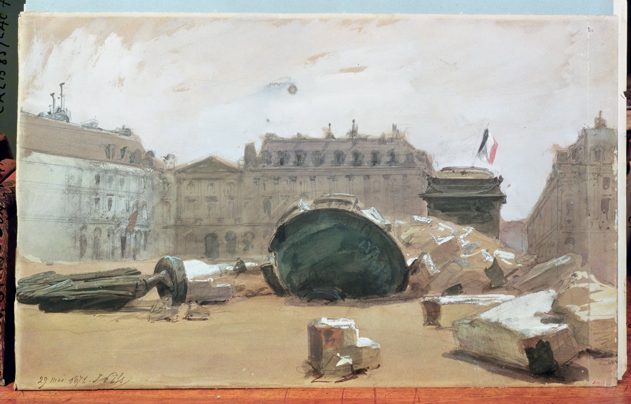 Comuna de Paris: A Queda da Coluna Vendome, 29 de maio de 1871 de Isidore Pils