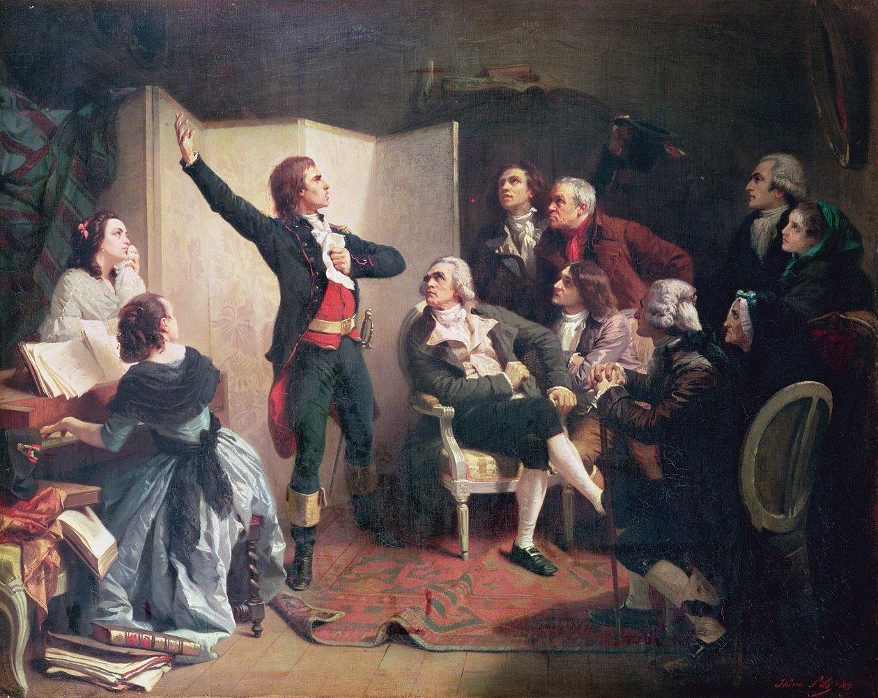 Rouget de Lisle (1760-1836) cantando a Marselhesa na casa de Dietrich, prefeito de Estrasburgo, 26 de abril de 1792 de Isidore Pils
