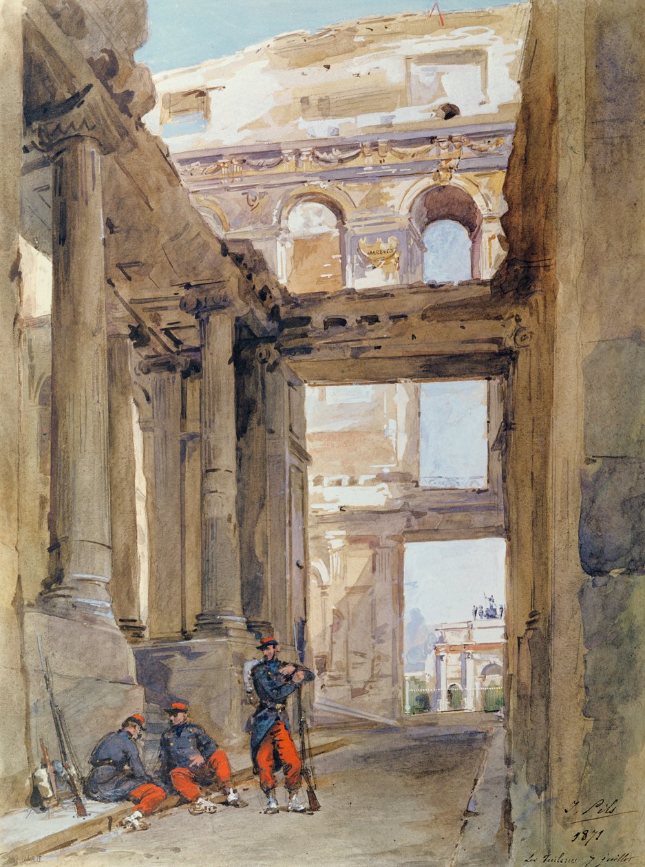 Soldados nas Ruínas das Tulherias, 7 de julho de 1871 de Isidore Pils