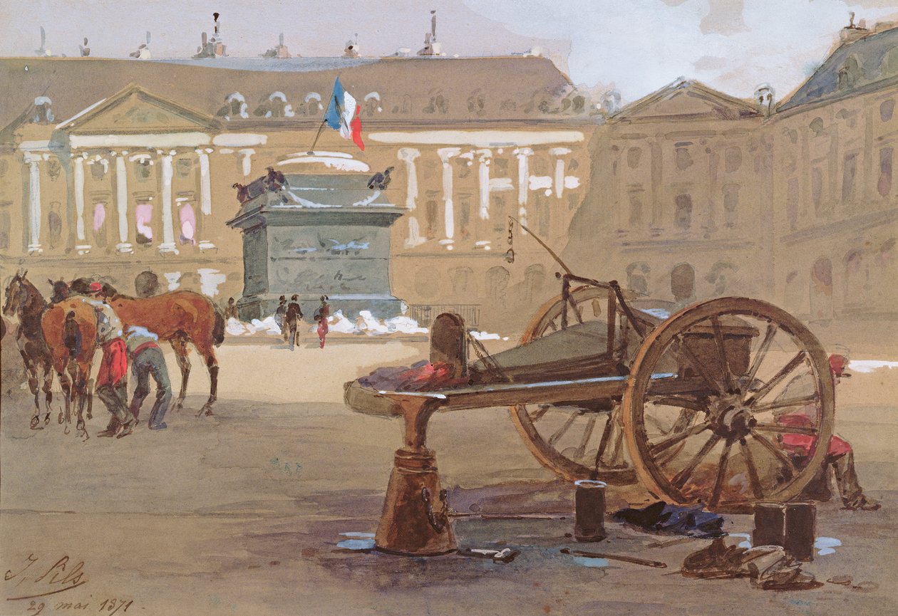 A coluna caída, Place Vendôme, Paris, 29 de maio de 1871 de Isidore Pils