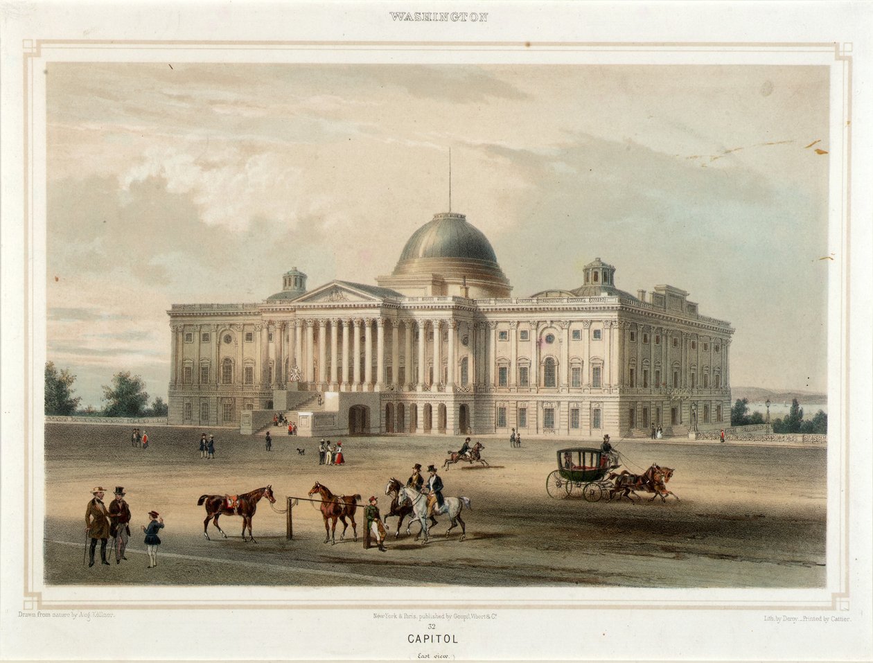 Washington--Capitólio (Vista Leste) de Isidore Laurent Deroy