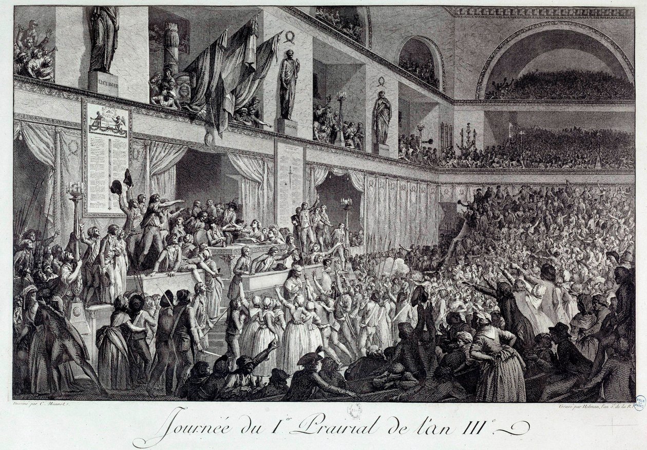 Revolução Francesa: o Dia da Insurreição Popular contra a Fome no I Prairial do Ano III (20/05/1795): a população invadiu a Convenção e massacrou o deputado Jean Bertrand Feraud (1759-1795), encarregado do abastecimento de Paris, que op de Isidore Stanislas Helman