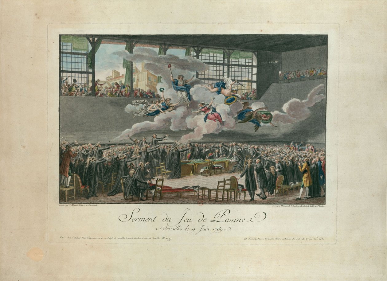 O juramento da quadra de tênis em 20 de junho de 1789. de Isidore Stanislas Helman