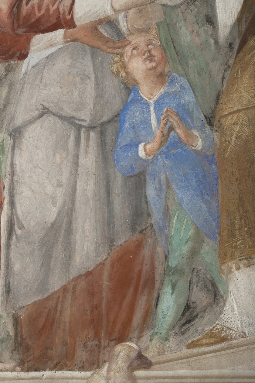 Criança, detalhe da Apresentação de Jesus no Templo, 1623-34 de Isidoro Bianchi
