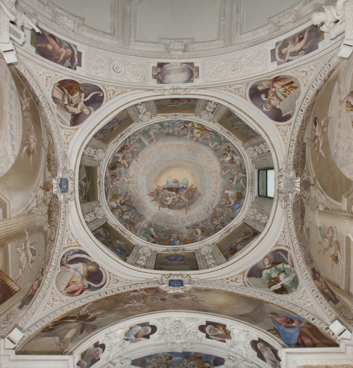 Paraíso com o Pai Eterno, c.1623-34 (fresco) (detalhe de 3496185) de Isidoro Bianchi