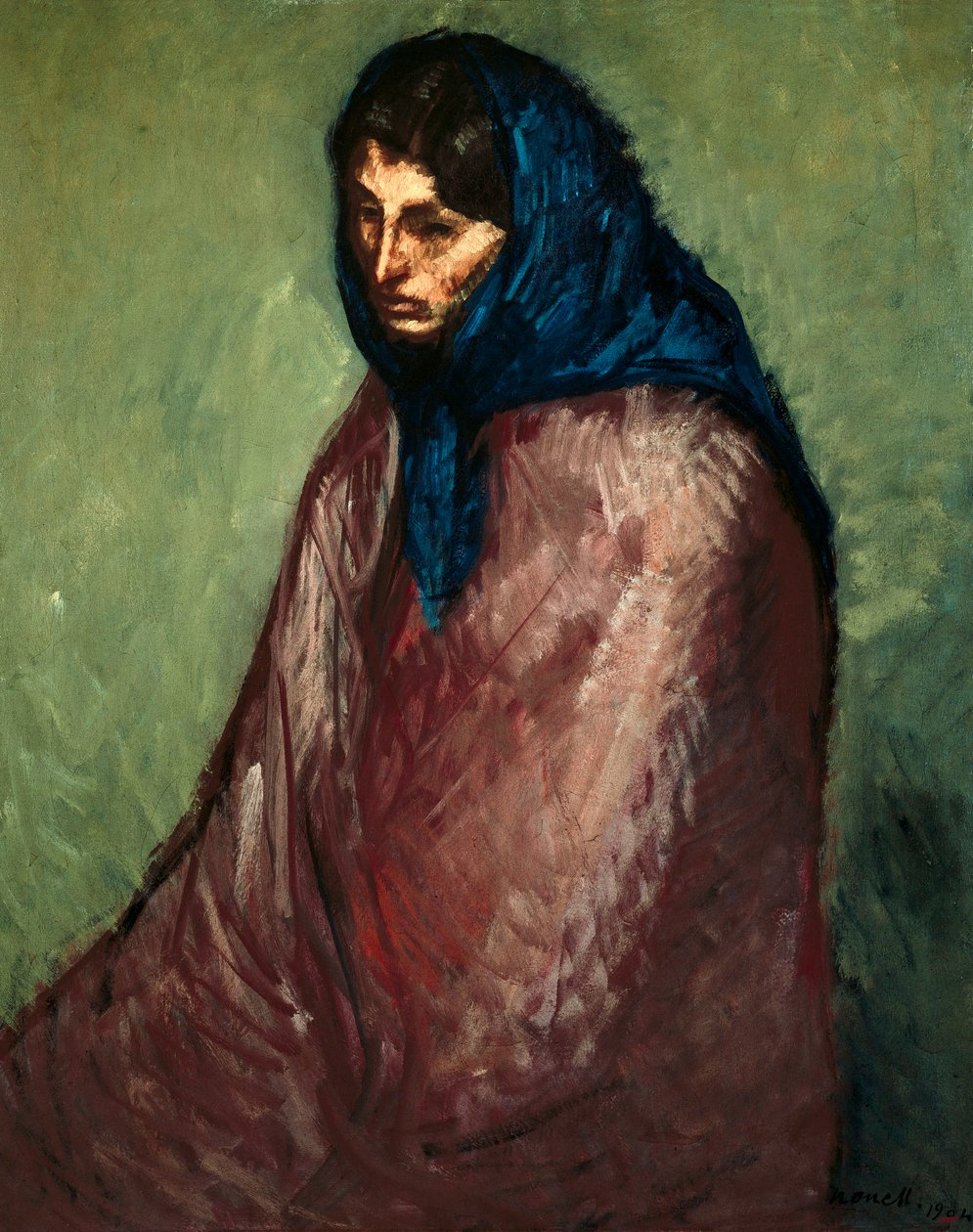 "The Refuge" Painting by Isidre Nonell i Monturiol (1873-1911) 1904 Barcelona. Museu Nacional d