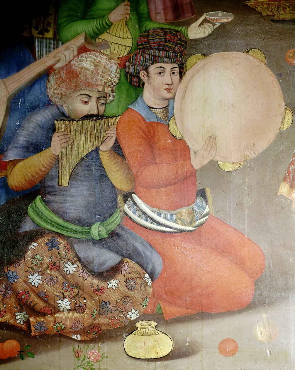 Detalhe dos músicos, da recepção para o embaixador do Grand Moghul no Tribunal do Xá Tahmasp de Islamic School