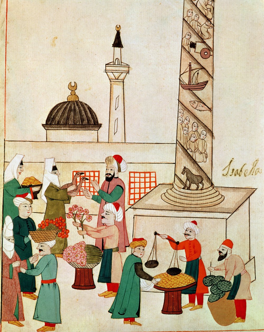 Ms 1671 Um Bazar em Istambul, c.1580 de Islamic School
