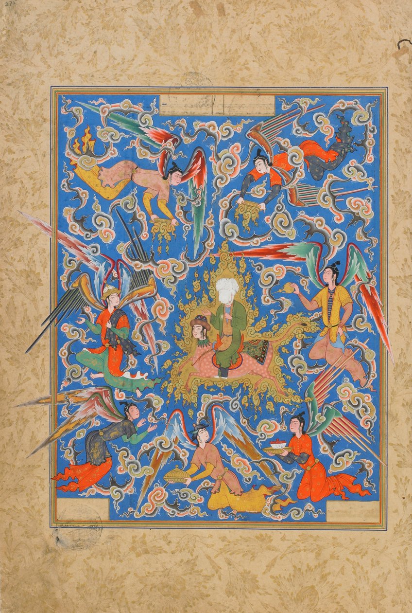 Folio de um Haft Awrang (Sete Tronos) por Jami (d.1492) provavelmente Mashad, Khurasan, Irã, período Safávida, 1556-65 (aquarela opaca, tinta e ouro sobre papel de Islamic School