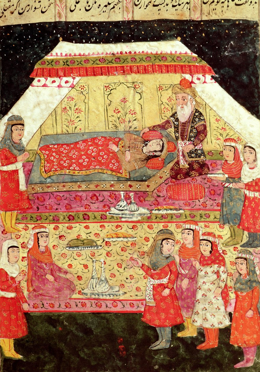 Harem Scene, ilustração do &39;Shahnama&39; (Livro dos Reis), de Abu&39;l-Qasim Manur Firdawsi (c.934-c.1020) de Islamic School