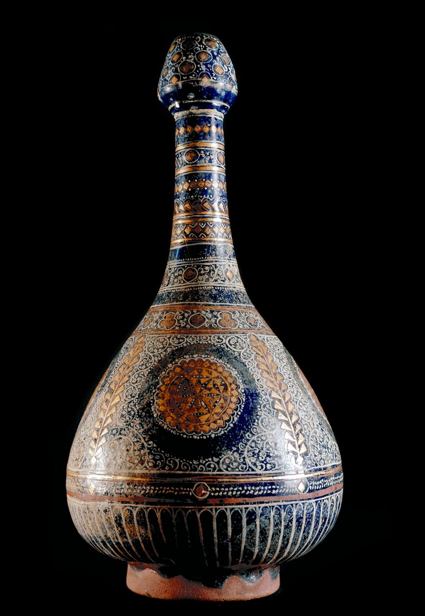 Arte islâmica. Uma garrafa de terracota. Smaltata do século XVI. Roma, Nazionale Museo d