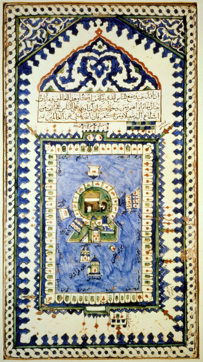 Mapa de Meca - Cerâmica, Museu de Arte Muçulmana de Istambul de Islamic School