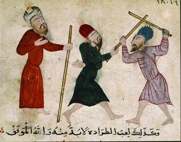 Homens que duelam, do Cairo velho (Fostat), 910-1171 de Islamic School
