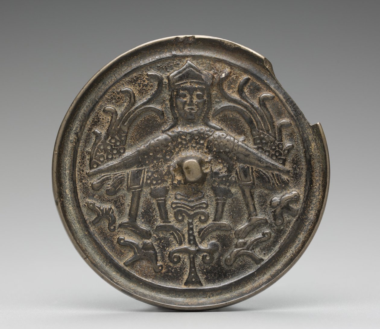 Espelho com uma Harpia (bronze com chumbo) de Islamic School