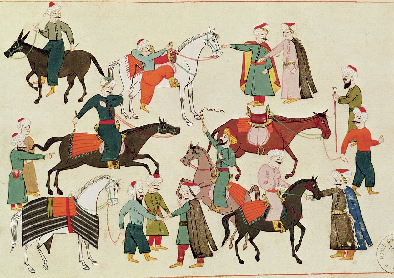 Ms 1671 um mercado de cavalos, c. de Islamic School