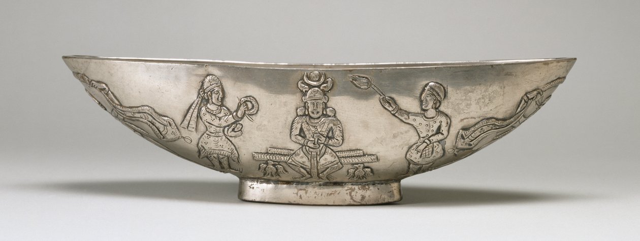Taça Oval com Cena de Entroncamento (prata) de Islamic School