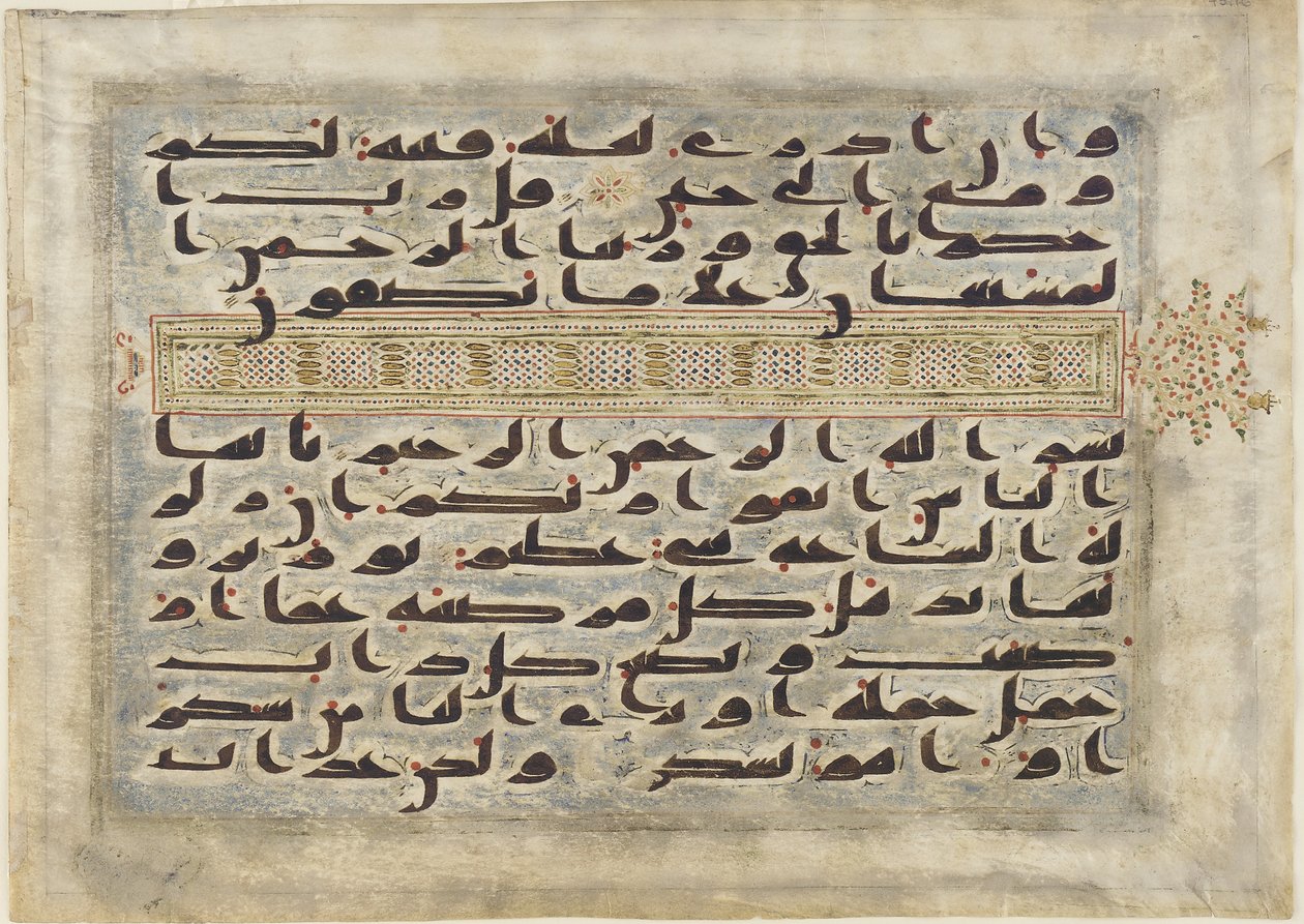 Os últimos versos da Sura, Qur "an, período abássico, norte da África de Islamic School