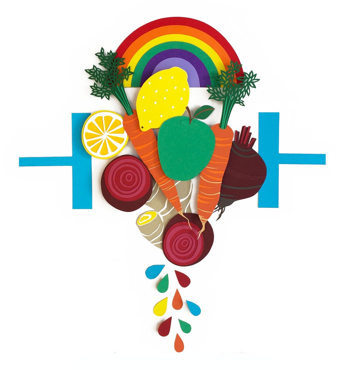 Eat the Rainbow (Comer o arco-íris), 2016, papel de Isobel Barber