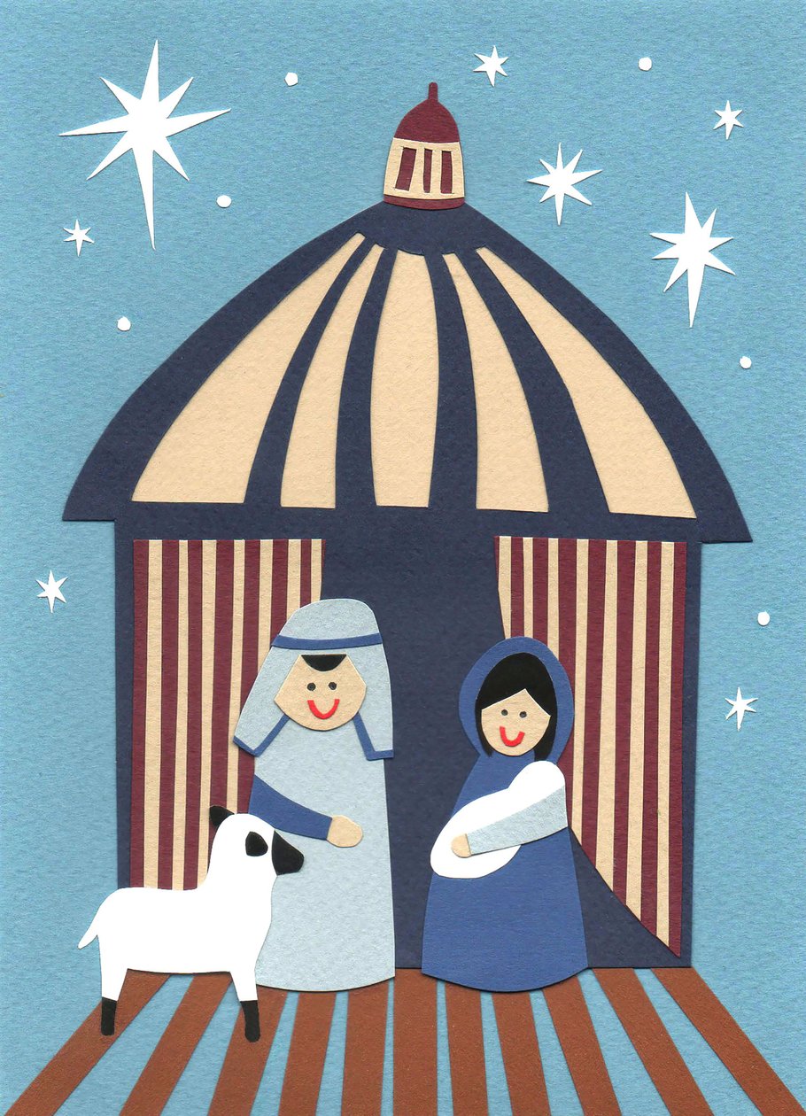 Natividade, 2014 (papel cortado) de Isobel Barber