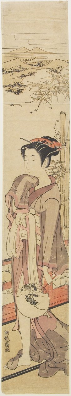 (Girl Cooling on Veranda), c. 1772-1781 de Isoda Koryusai