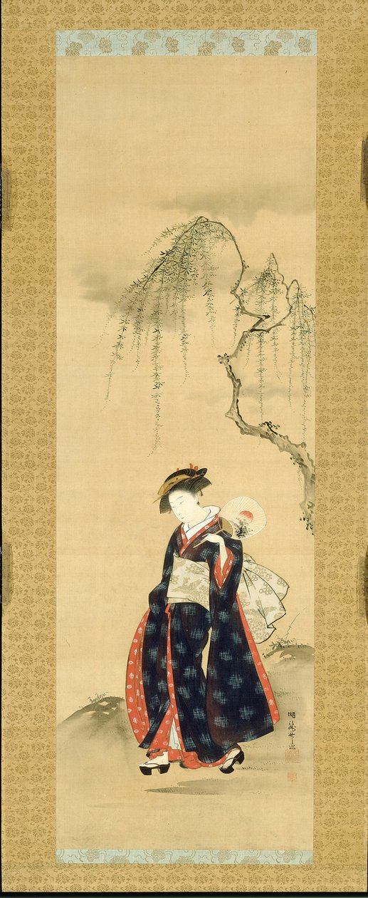 Beleza sob um salgueiro de Isoda Koryusai
