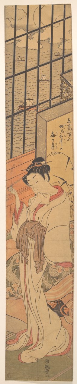 Mondaufgang über der Bucht von Edo de Isoda Koryusai