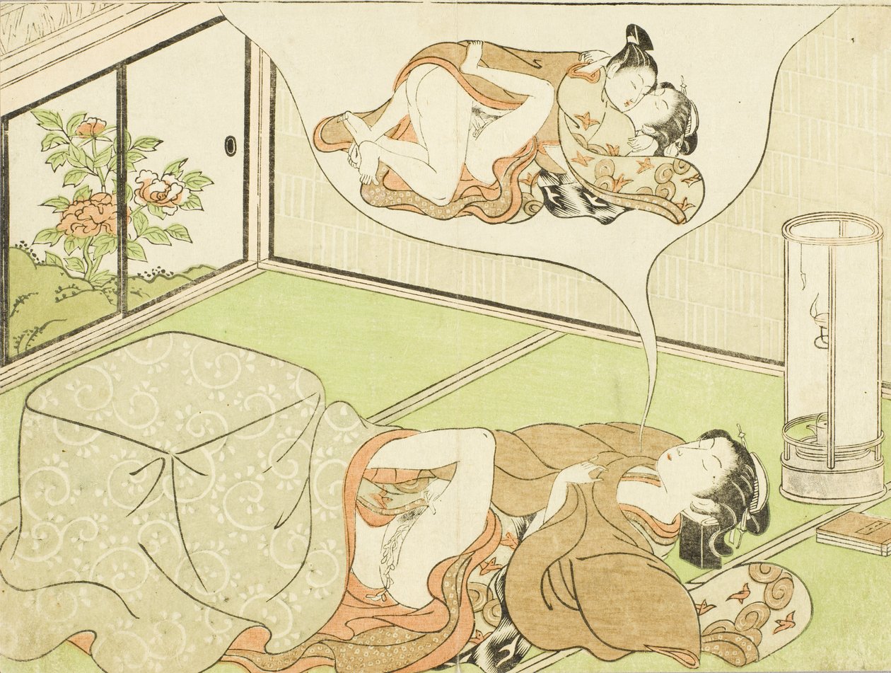 Mulher a sonhar de Isoda Koryusai