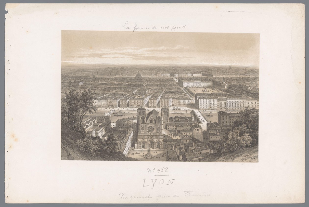 Vista de Lyon e da catedral de Fourvière
Lyon. Vue générale prise de Fourvières
França Contemporânea (título da série)
La France de nos jours (título da série) de Isodore Laurent Deroy