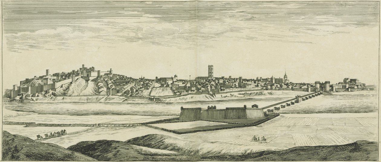 Badaios perfil da cidade em Espanha de Israël Silvestre the Younger