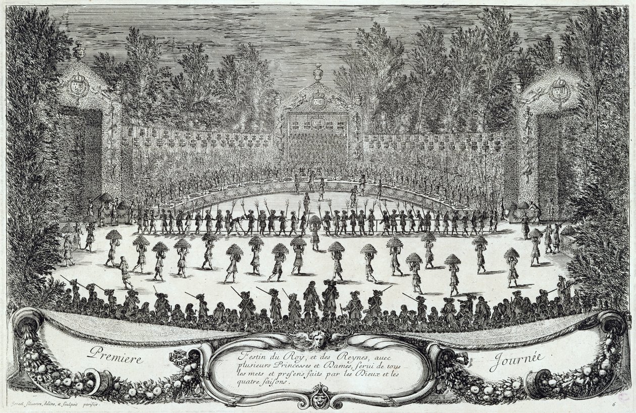 O primeiro dia do Festival de &39;Les Plaisirs de l&39;Ile Enchantee&39;, 7 de maio de 1664 de Israël Silvestre the Younger