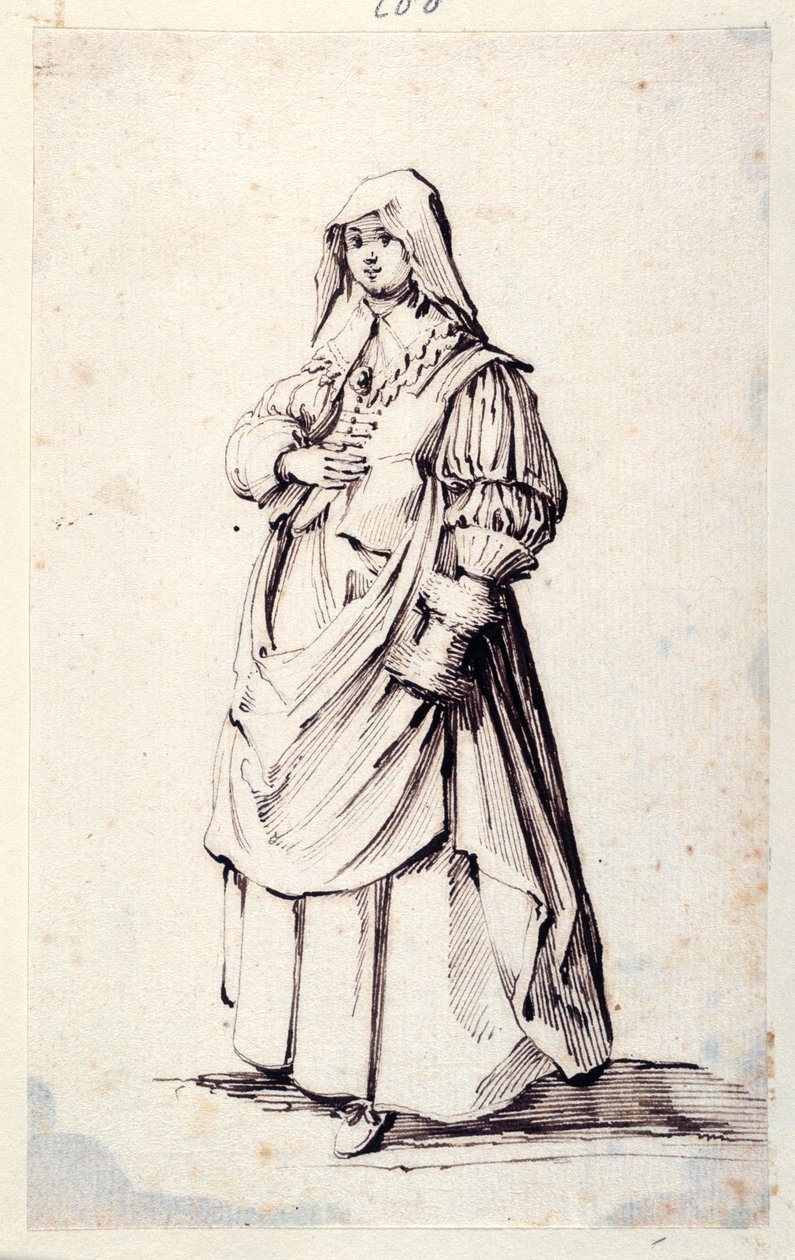 Figura Feminina (caneta e tinta marrom sobre papel) de School Lebanese