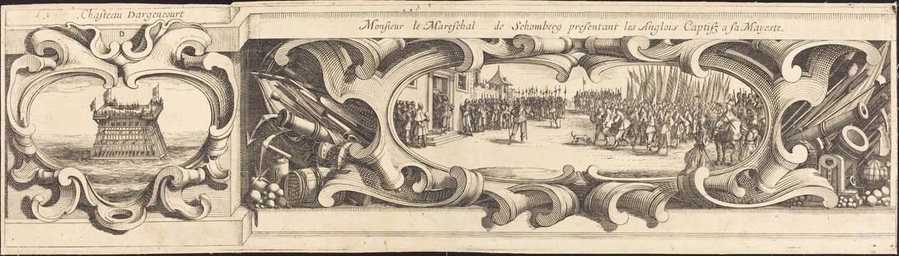 O Cerco de La Rochelle [placa 14 de 16; conjunto compreende 1952.8.97-112] de Israel Henriet or Abraham Bosse after Jacques Callot