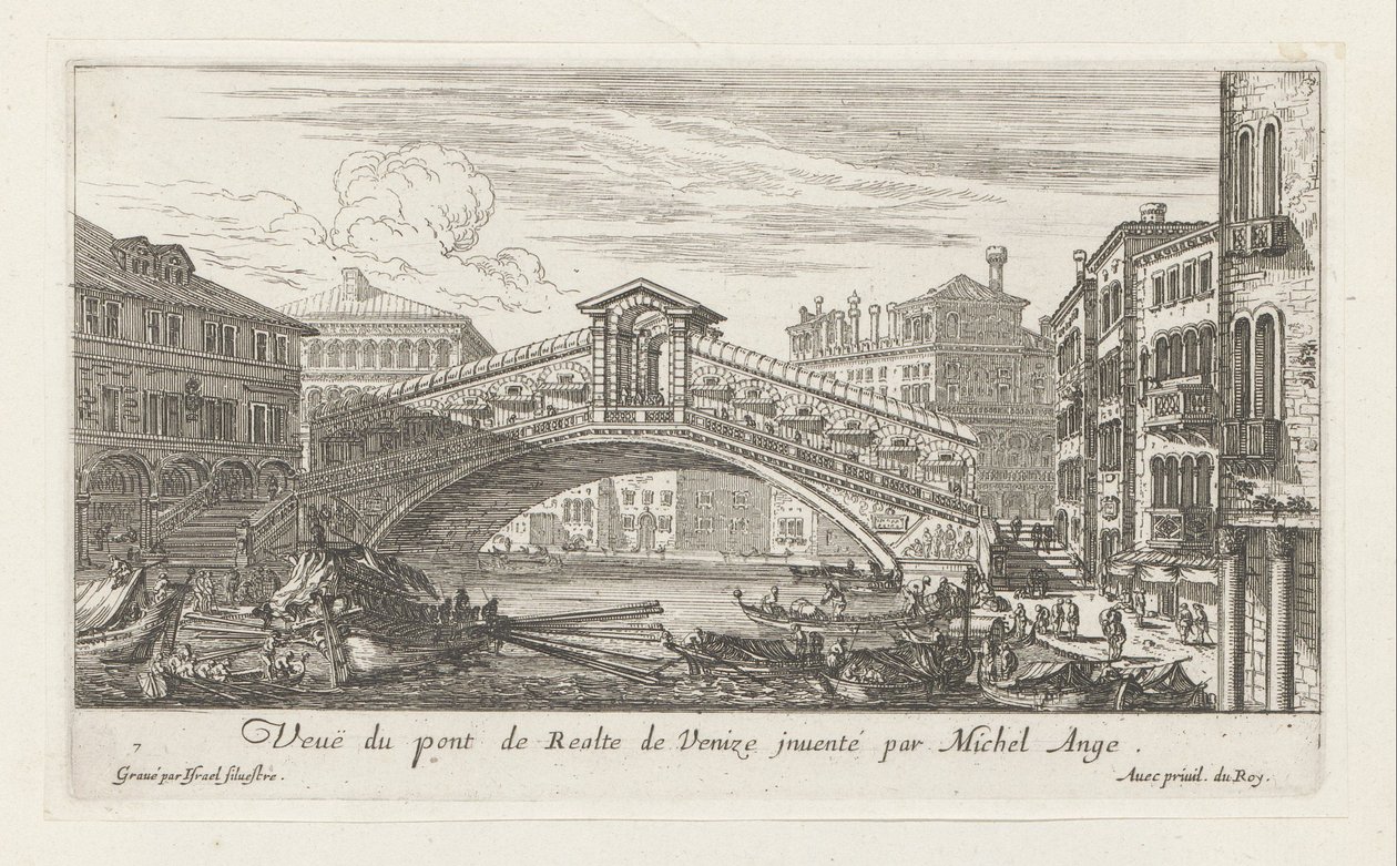 Vista da ponte de Rialto e do Grande Canal, Veneza de Israël Silvestre